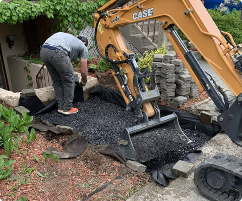 mini excavation dans la Rive-sud