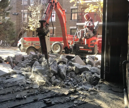 travaux de béton sur la Rive-sud